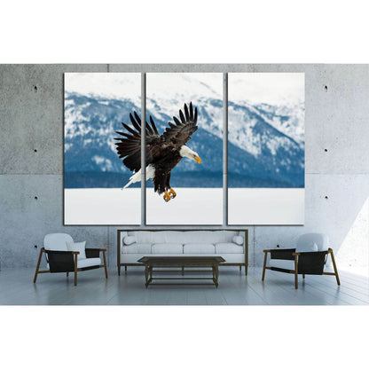 Flying bald eagle, Winter Alaska. USA №1858 Ready to Hang Canvas PrintCanvas art arrives ready to hang, with hanging accessories included and no additional framing required. Every canvas print is hand-crafted, made on-demand at our workshop and expertly s