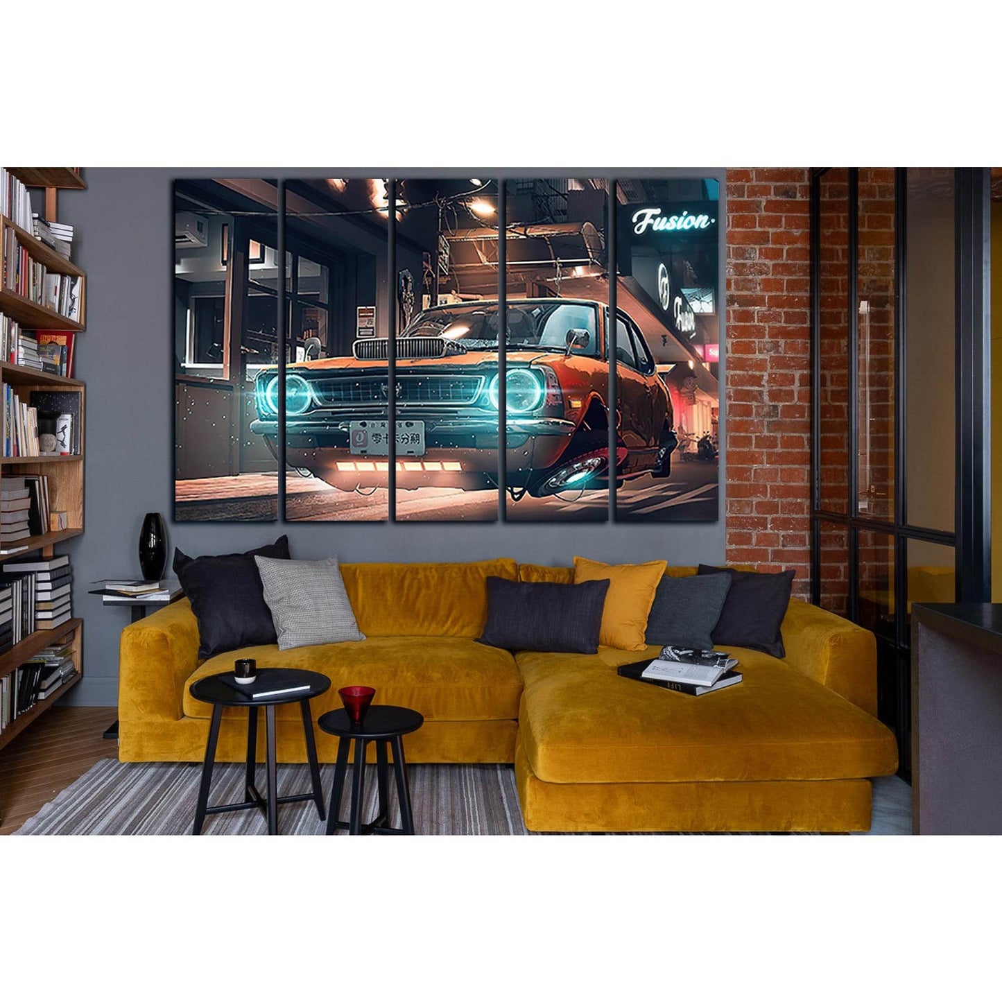 Flying Car №SL1286 Ready to Hang Canvas Print - Zellart Canvas Prints 0new, ALL_Products, Fantasy And Sci Fi Wall Art