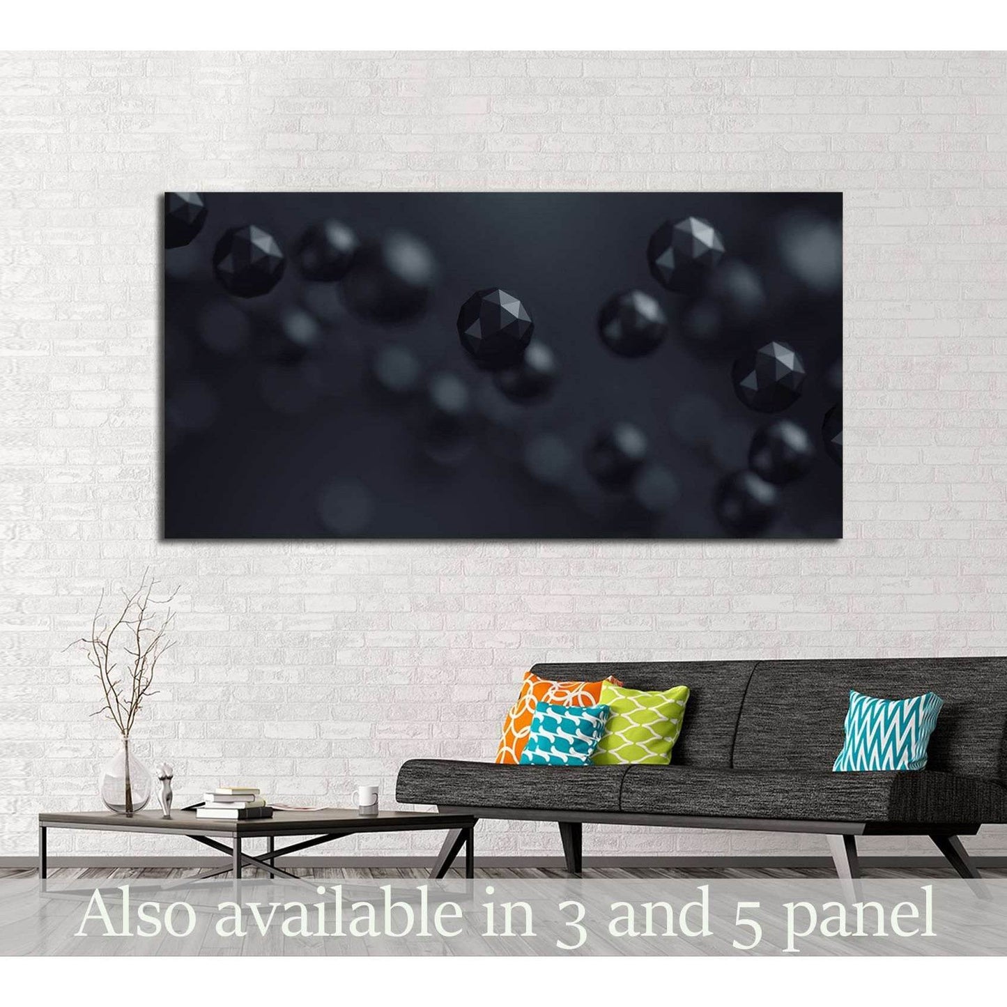Flying polygonal spheres in empty space №2579 Ready to Hang Canvas PrintCanvas art arrives ready to hang, with hanging accessories included and no additional framing required. Every canvas print is hand-crafted, made on-demand at our workshop and expertly
