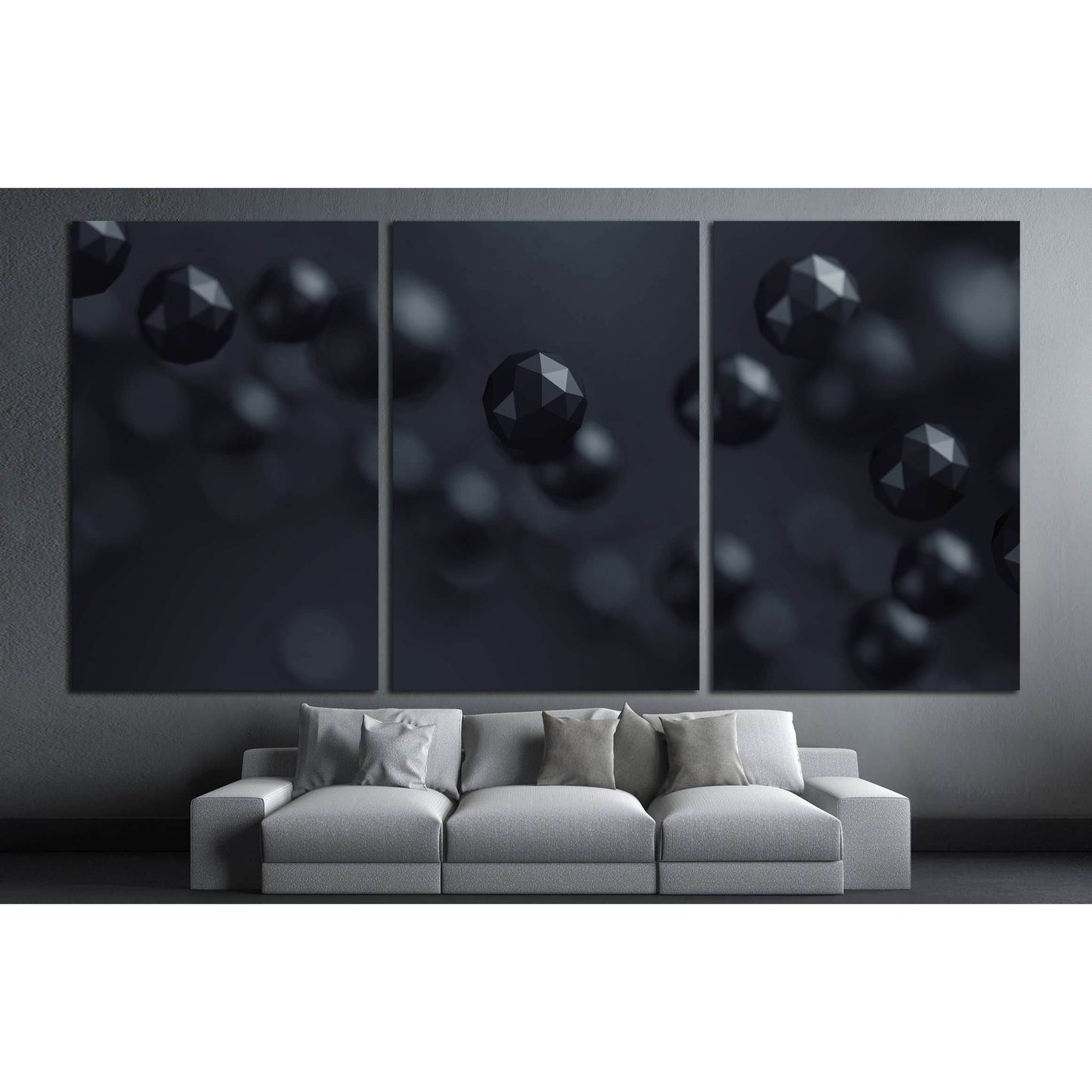 Flying polygonal spheres in empty space №2579 Ready to Hang Canvas PrintCanvas art arrives ready to hang, with hanging accessories included and no additional framing required. Every canvas print is hand-crafted, made on-demand at our workshop and expertly