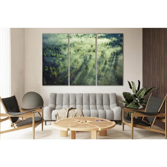 Foggy Clouds Above Forrest №Sl31 Ready to Hang Canvas Print - Zellart Canvas Prints 0new, ALL_Products, Nature & Landscapes Canvas Print