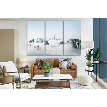 Foggy Morning View Of Cityscape №SL325 Ready to Hang Canvas Print - Zellart Canvas Prints 0new, ALL_Products, Cityscapes & Skylines
