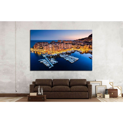 Fontvieille and Monaco Harbor №791 Ready to Hang Canvas Print - Zellart Canvas Prints ALL_Products, s-791