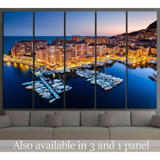 Fontvieille and Monaco Harbor №791 Ready to Hang Canvas Print - Zellart Canvas Prints ALL_Products, s-791
