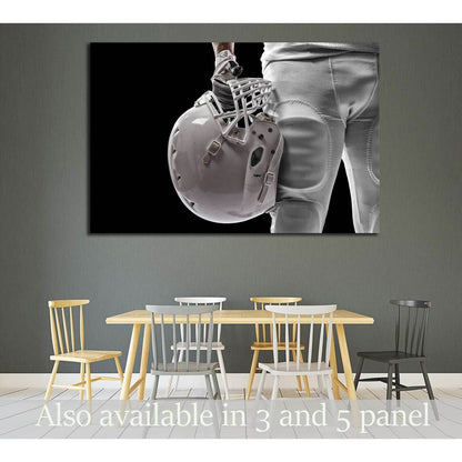 Football Player with a white uniform on a black background №2130 Ready to Hang Canvas Print - Zellart Canvas Prints ALL_Products, s-2130