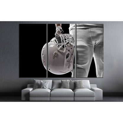 Football Player with a white uniform on a black background №2130 Ready to Hang Canvas Print - Zellart Canvas Prints ALL_Products, s-2130