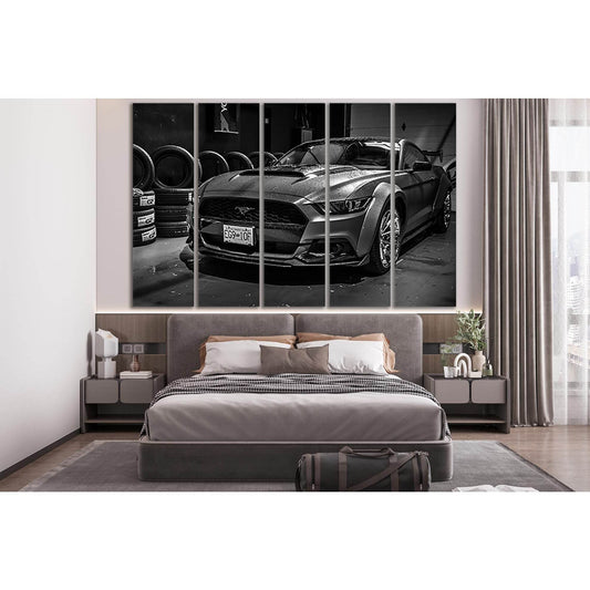 Ford Mustang Black And White №SL881 Ready to Hang Canvas Print - Zellart Canvas Prints 0new, ALL_Products, Black & White Wall Art