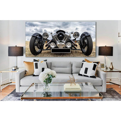 Front View Of A Retro Car №SL735 Ready to Hang Canvas Print - Zellart Canvas Prints 0new, ALL_Products, Engine, Engines Wall Art