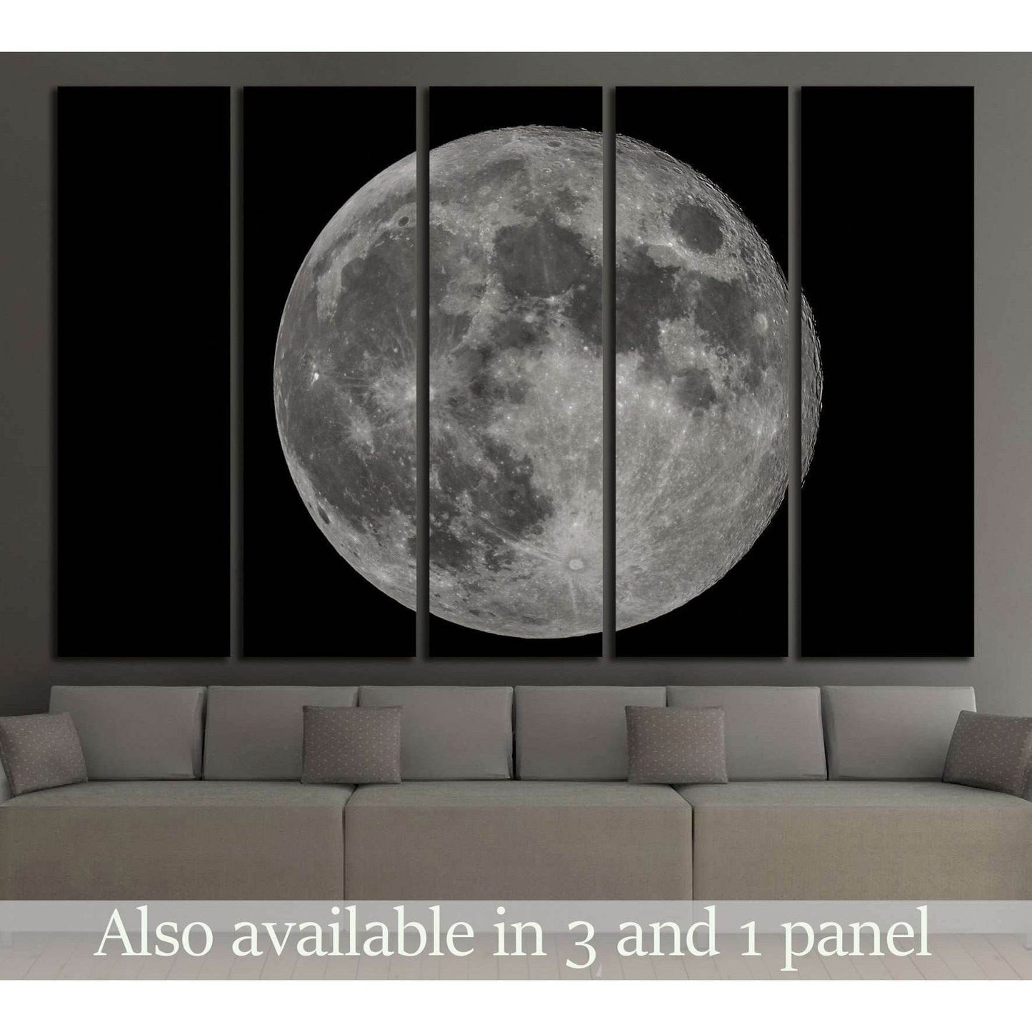 Full moon at night №2425 Ready to Hang Canvas Print - Zellart Canvas Prints ALL_Products, s-2425