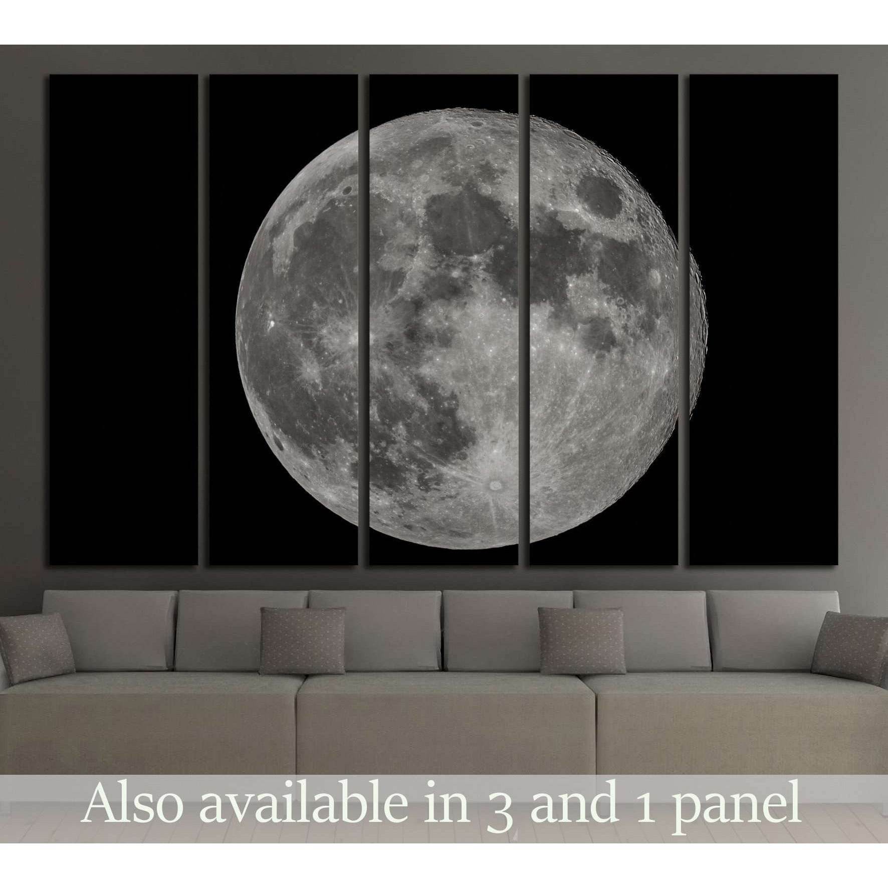 Full moon at night №2425 Ready to Hang Canvas Print - Zellart Canvas Prints ALL_Products, s-2425