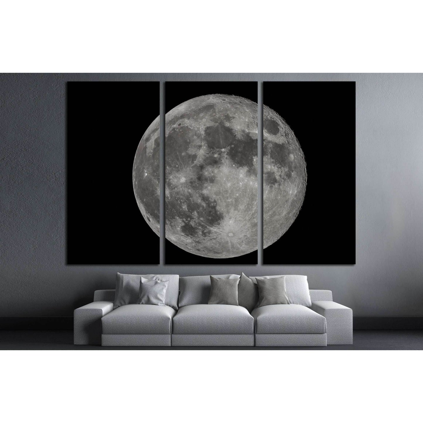Full moon at night №2425 Ready to Hang Canvas Print - Zellart Canvas Prints ALL_Products, s-2425