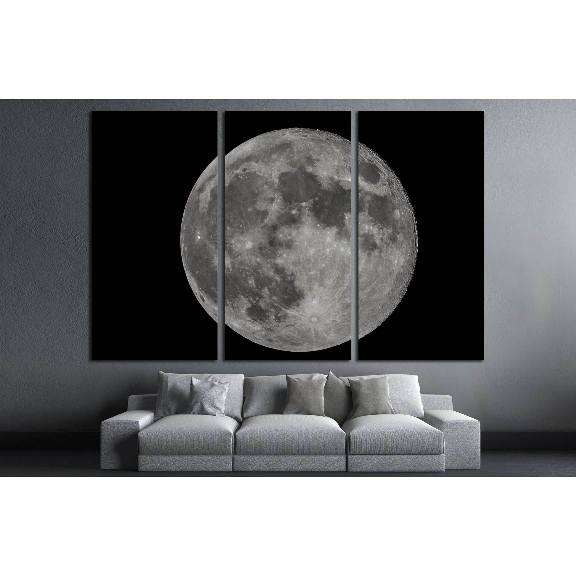 Full moon at night №2425 Ready to Hang Canvas Print - Zellart Canvas Prints ALL_Products, s-2425