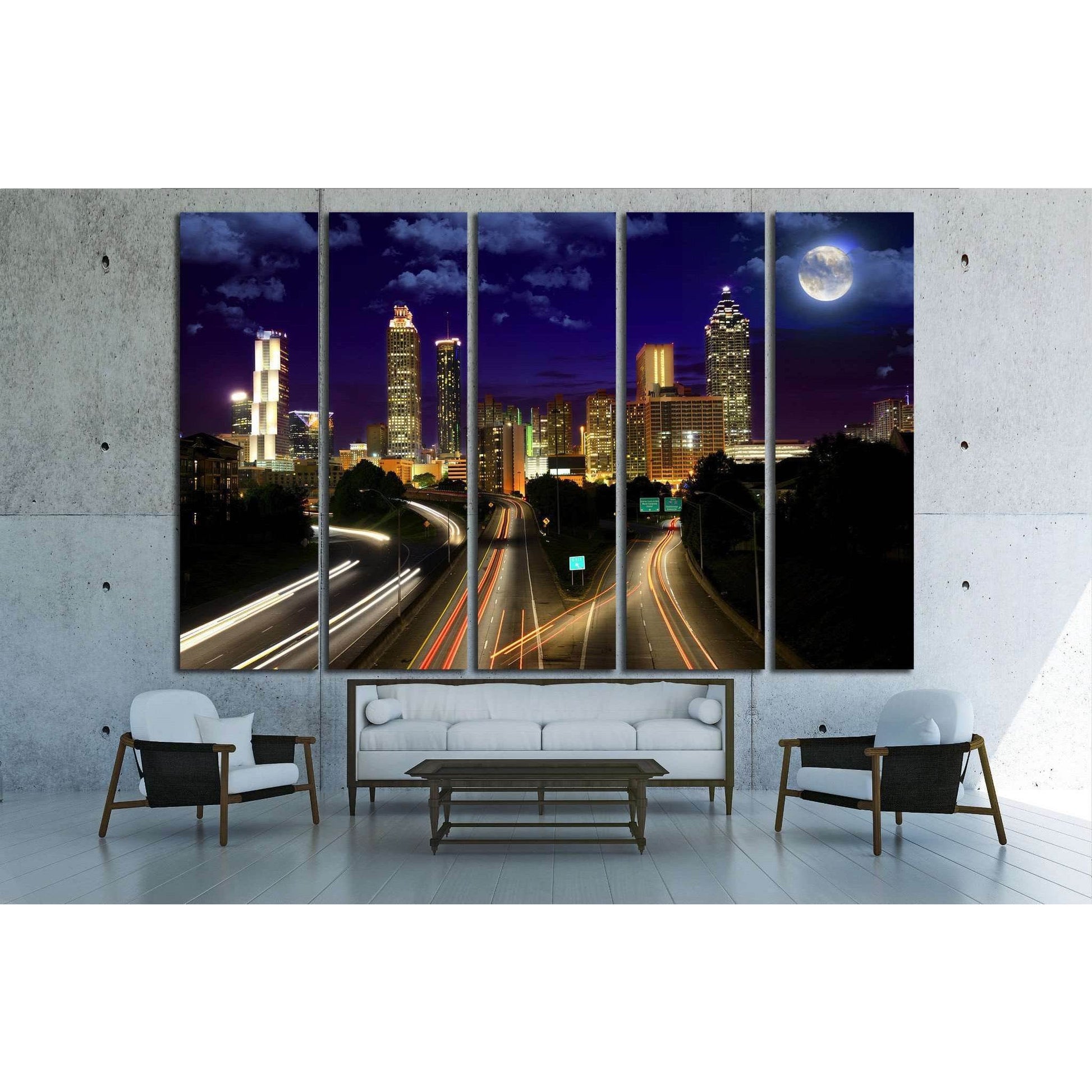 Full moon over Atlanta, Georgia, USA №1659 Ready to Hang Canvas PrintCanvas art arrives ready to hang, with hanging accessories included and no additional framing required. Every canvas print is hand-crafted, made on-demand at our workshop and expertly st