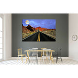 Full moon over desert road №2109 Ready to Hang Canvas Print