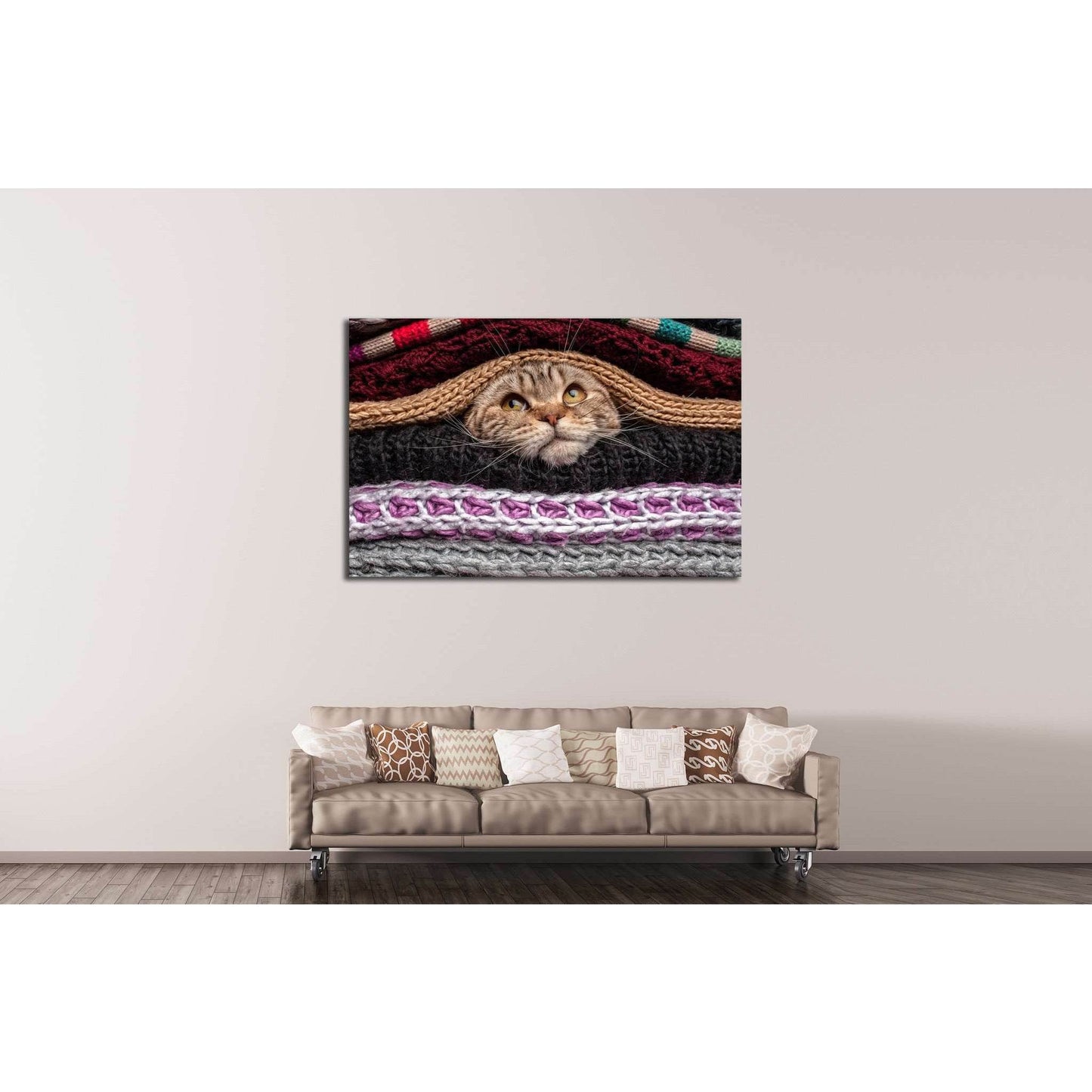 Funny Cat №554 Ready to Hang Canvas Print - Zellart Canvas Prints ALL_Products, s-554