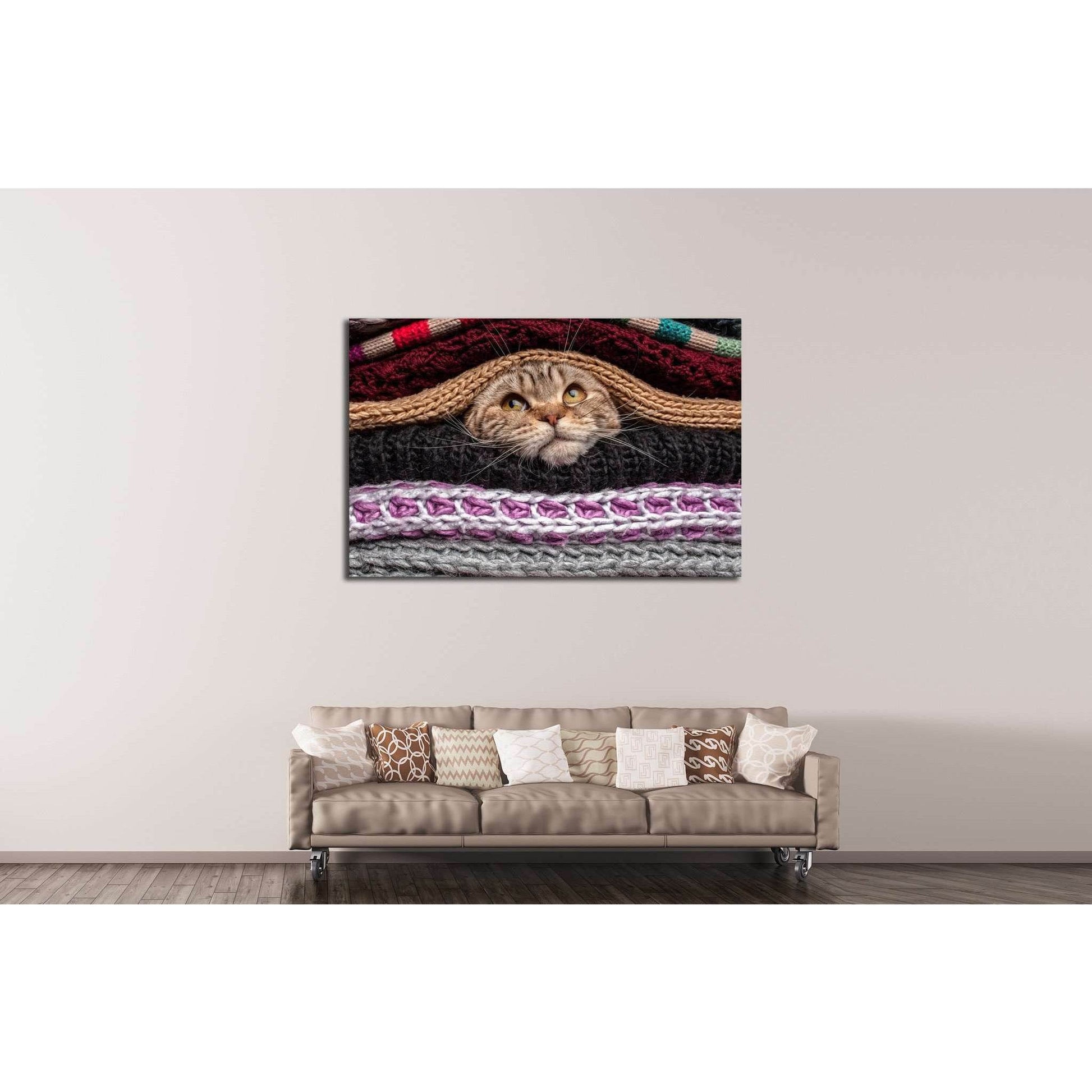 Funny Cat №554 Ready to Hang Canvas Print - Zellart Canvas Prints ALL_Products, s-554