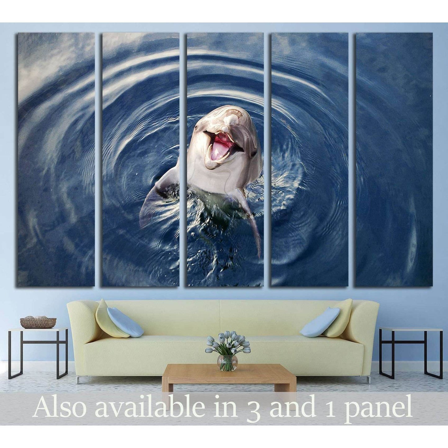 Funny Dolphin №509 Ready to Hang Canvas Print - Zellart Canvas Prints ALL_Products, s-509