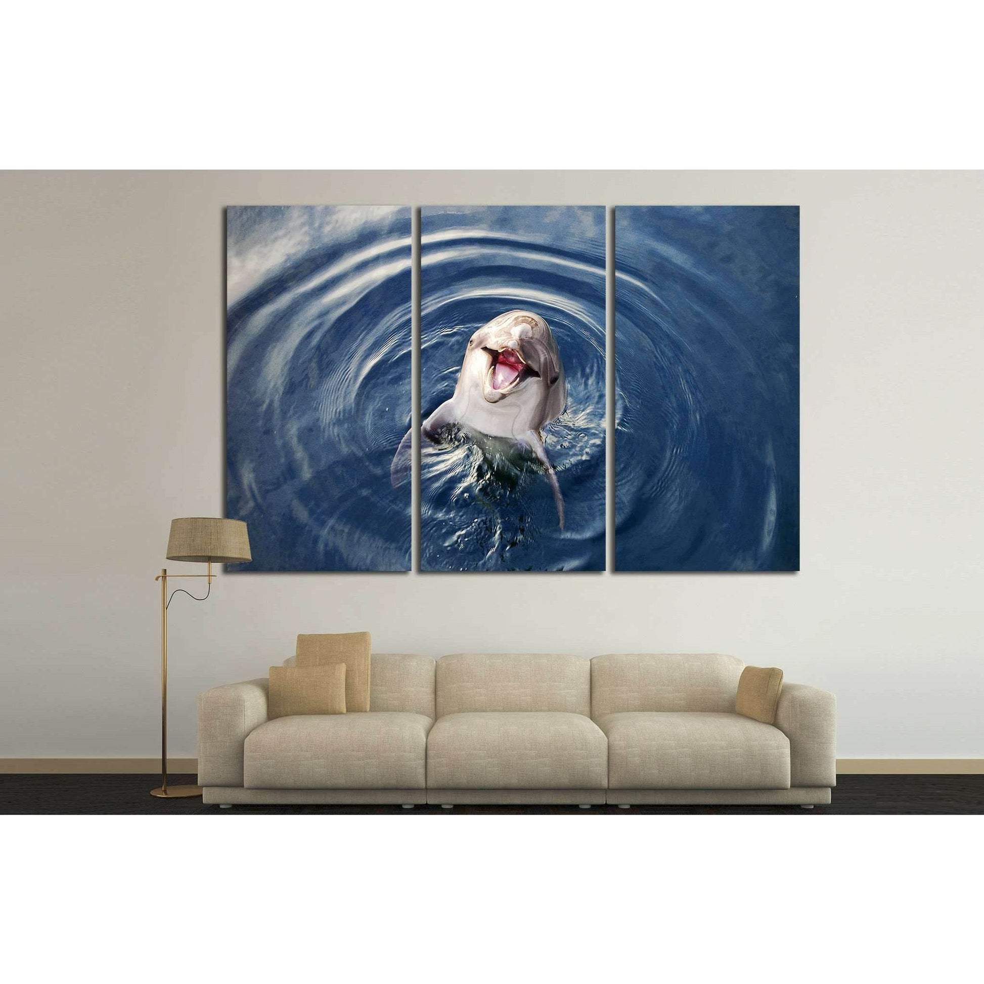 Funny Dolphin №509 Ready to Hang Canvas Print - Zellart Canvas Prints ALL_Products, s-509