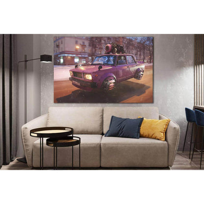 Futuristic Car №SL1297 Ready to Hang Canvas Print - Zellart Canvas Prints 0new, ALL_Products, Fantasy And Sci Fi Wall Art