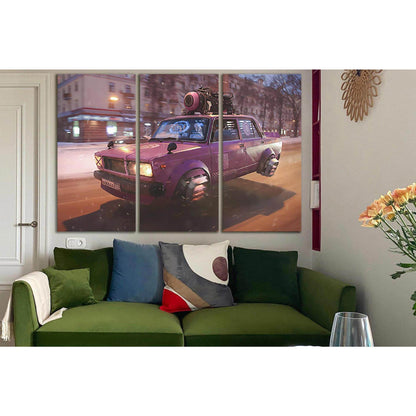 Futuristic Car №SL1297 Ready to Hang Canvas Print - Zellart Canvas Prints 0new, ALL_Products, Fantasy And Sci Fi Wall Art