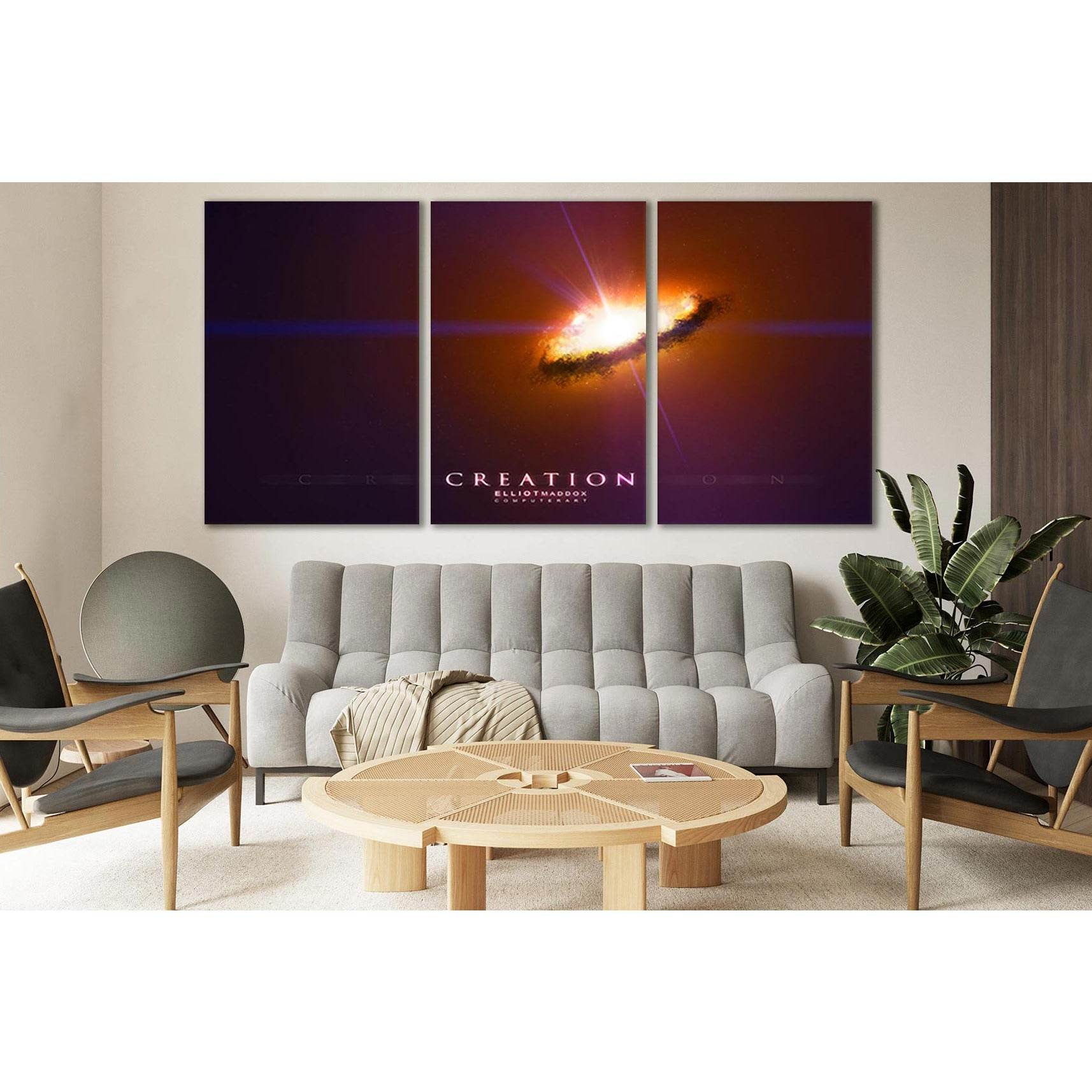 Galaxy Creation Space №SL391 Ready to Hang Canvas Print - Zellart Canvas Prints 0new, ALL_Products, Astronomy & Space Canvas Wall Art