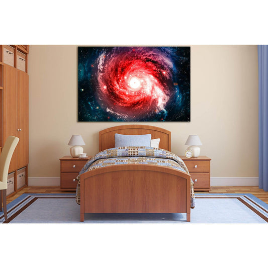 Galaxy In Red Light №SL987 Ready to Hang Canvas Print - Zellart Canvas Prints 0new, ALL_Products, Astronomy & Space Canvas Wall Art