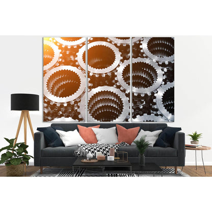 Gear Wheels №SL751 Ready to Hang Canvas Print - Zellart Canvas Prints 0new, ALL_Products, Engine, Engines Wall Art