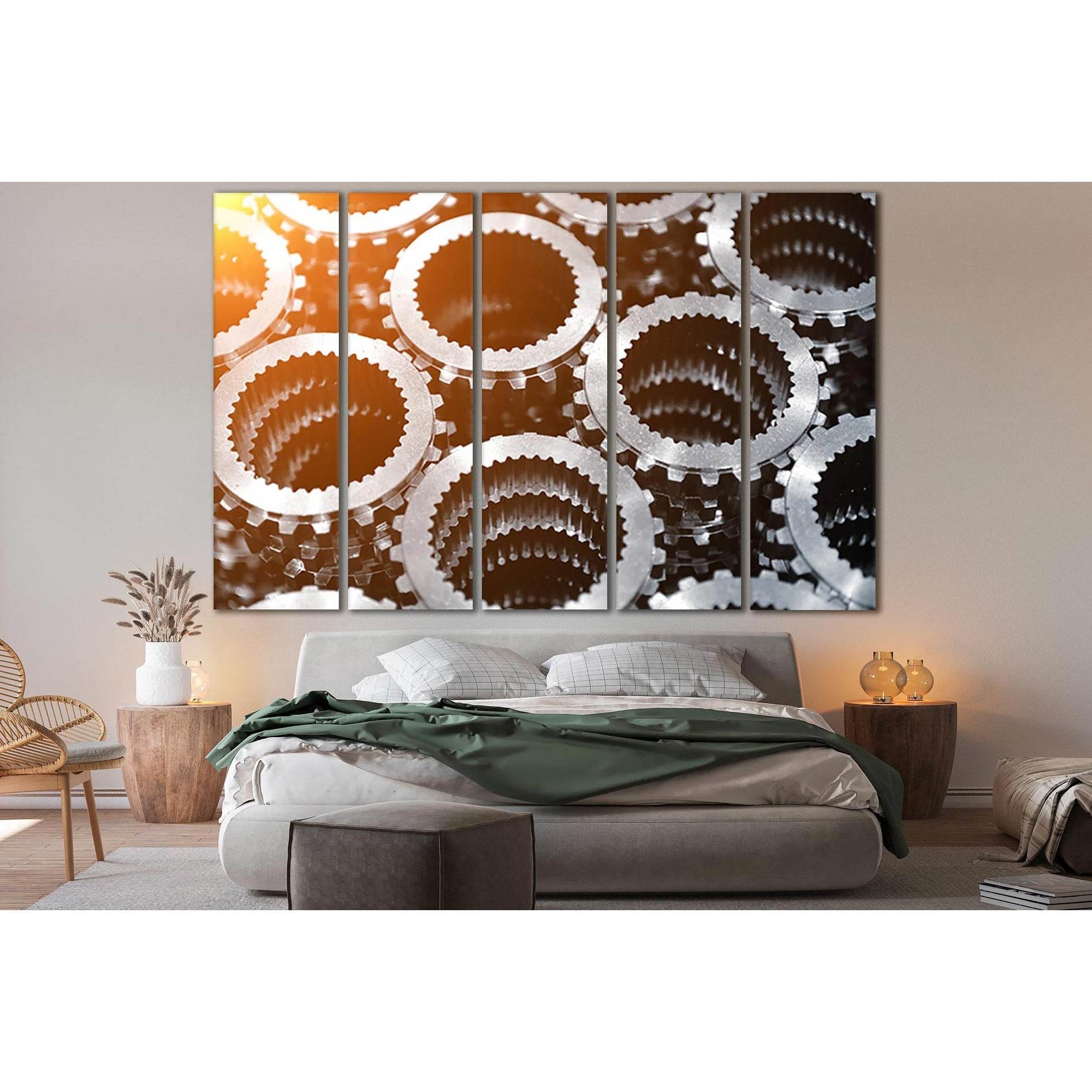 Gear Wheels №SL751 Ready to Hang Canvas Print - Zellart Canvas Prints 0new, ALL_Products, Engine, Engines Wall Art