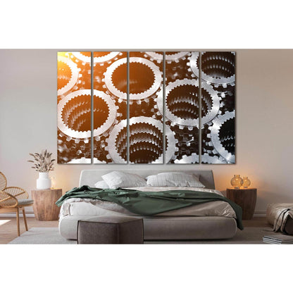 Gear Wheels №SL751 Ready to Hang Canvas Print - Zellart Canvas Prints 0new, ALL_Products, Engine, Engines Wall Art