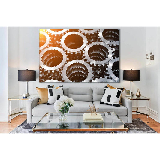 Gear Wheels №SL751 Ready to Hang Canvas Print - Zellart Canvas Prints 0new, ALL_Products, Engine, Engines Wall Art