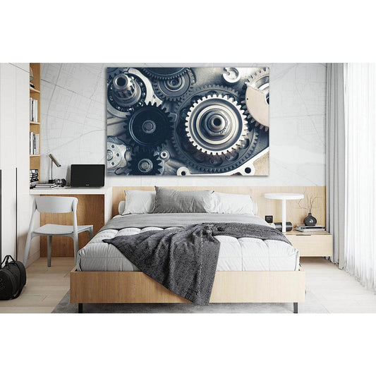 Gears Of The Engine №SL761 Ready to Hang Canvas Print - Zellart Canvas Prints 0new, ALL_Products, Engine, Engines Wall Art