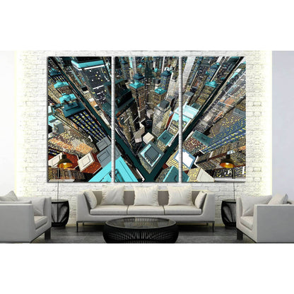 Generic urban architecture and skyscrapers forming a huge city №2048 Ready to Hang Canvas PrintCanvas art arrives ready to hang, with hanging accessories included and no additional framing required. Every canvas print is hand-crafted, made on-demand at ou