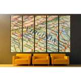 Geographic map of Virginia close №2099 Ready to Hang Canvas Print