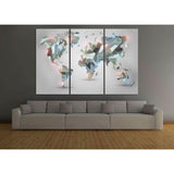 Geometrical World Map №108 Ready to Hang Canvas Print