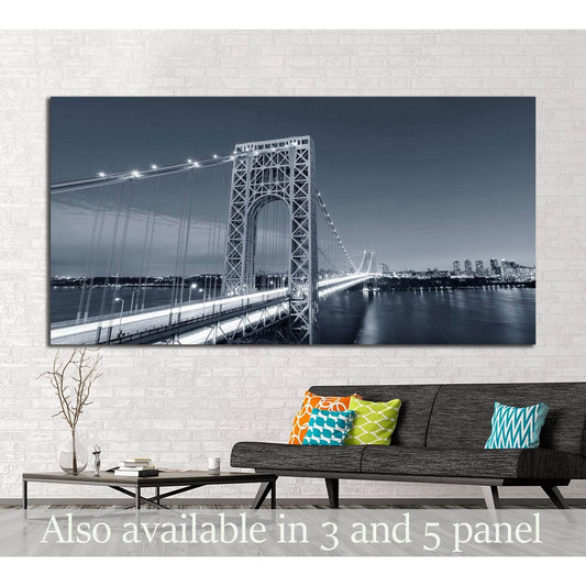 George Washington Bridge black and white over Hudson River №2604 Ready to Hang Canvas PrintCanvas art arrives ready to hang, with hanging accessories included and no additional framing required. Every canvas print is hand-crafted, made on-demand at our wo