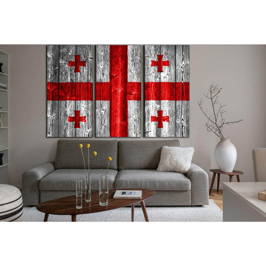 Georgia Flag On Wood №SL1171 Ready to Hang Canvas Print - Zellart Canvas Prints 0new, ALL_Products, Flags