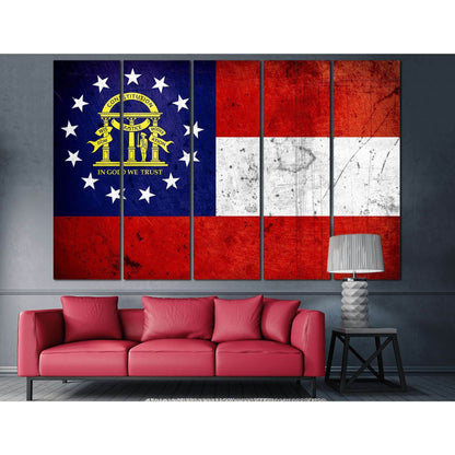 Georgia Grunge Flag №838 Ready to Hang Canvas PrintCanvas art arrives ready to hang, with hanging accessories included and no additional framing required. Every canvas print is hand-crafted, made on-demand at our workshop and expertly stretched around 100
