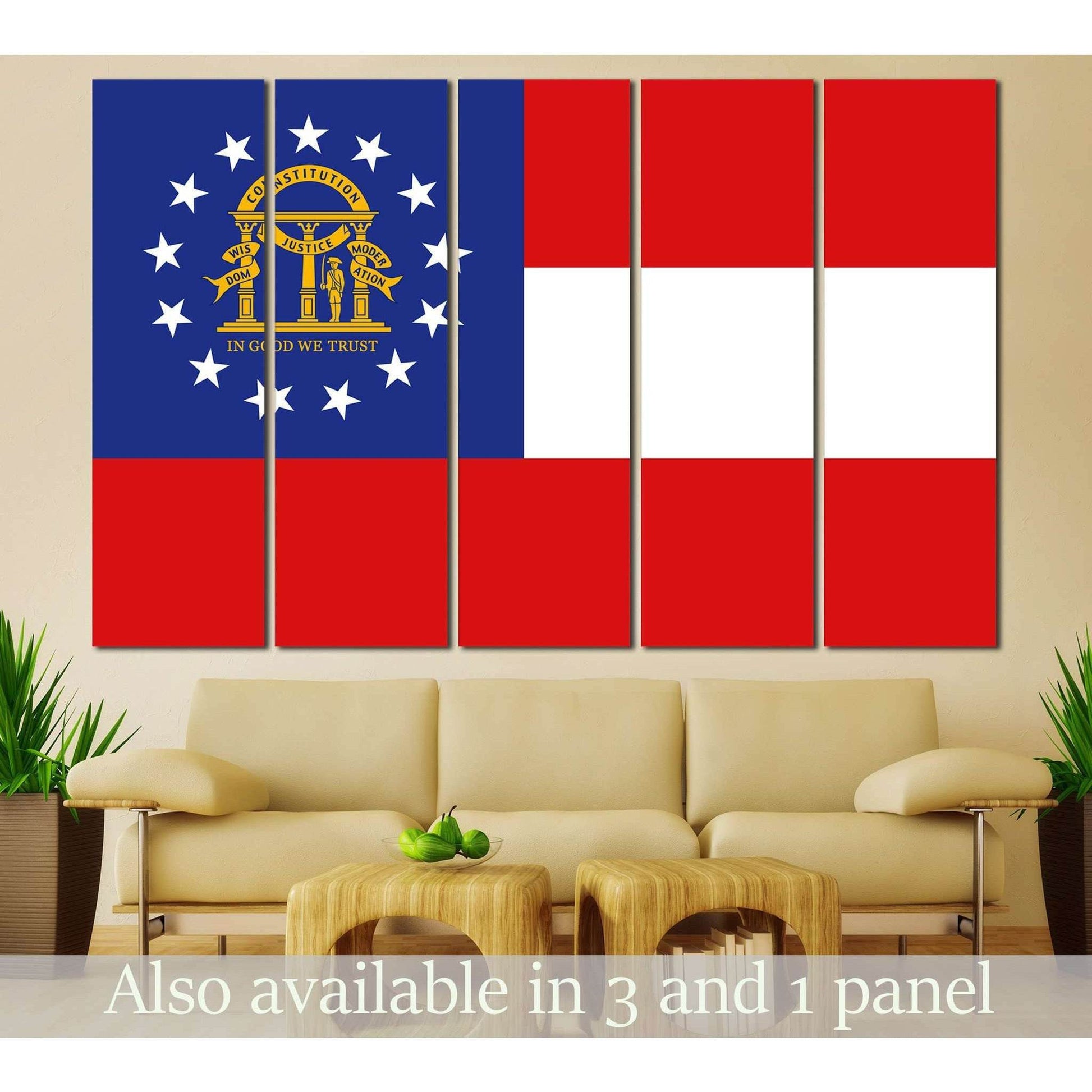 Georgia State Flag №837 Ready to Hang Canvas PrintCanvas art arrives ready to hang, with hanging accessories included and no additional framing required. Every canvas print is hand-crafted, made on-demand at our workshop and expertly stretched around 100%