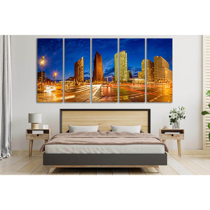 Germany Berlin Night Panorama №SL301 Ready to Hang Canvas Print - Zellart Canvas Prints 0new, ALL_Products, Cityscapes & Skylines