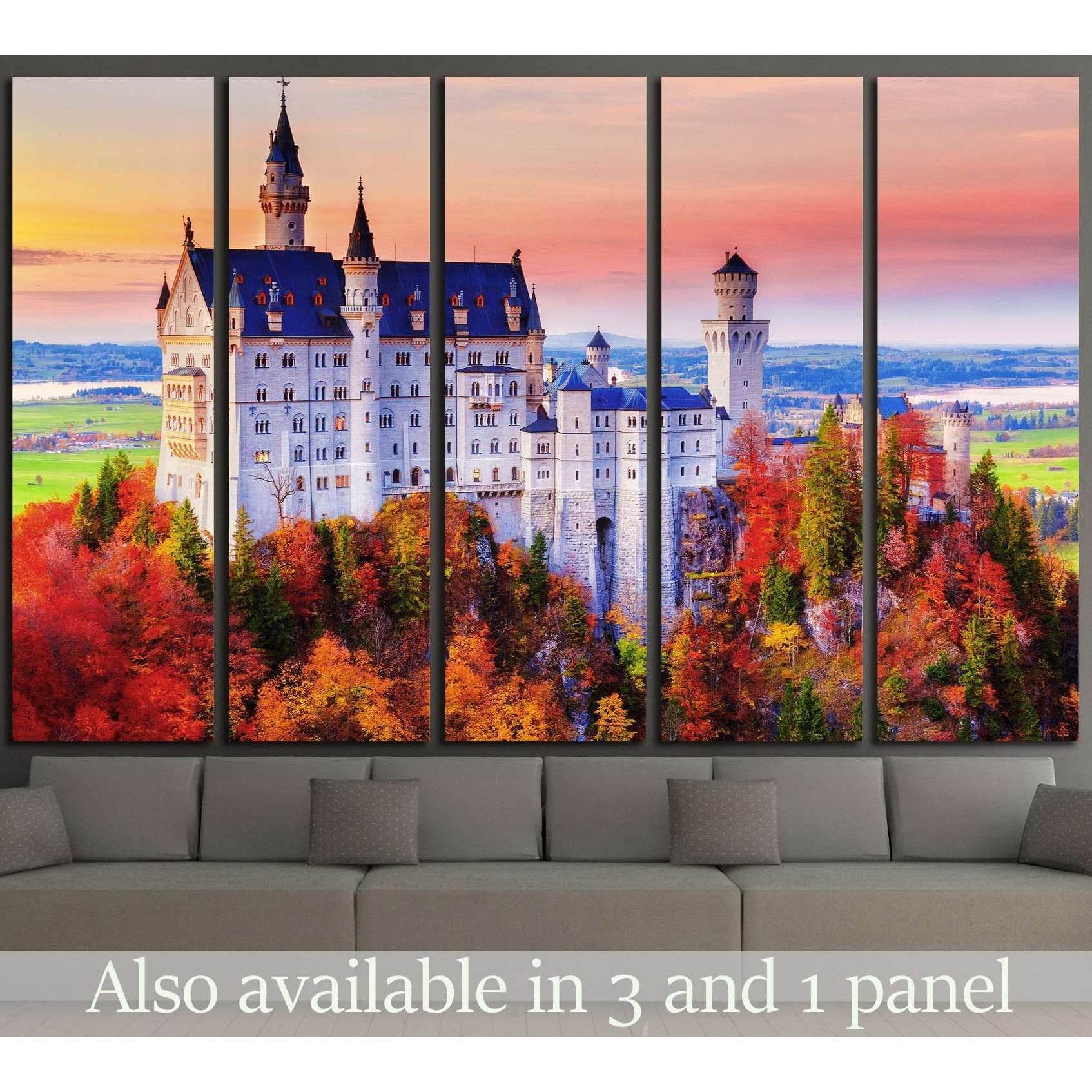 Germany, Neuschwanstein Castle №1804 Ready to Hang Canvas Print