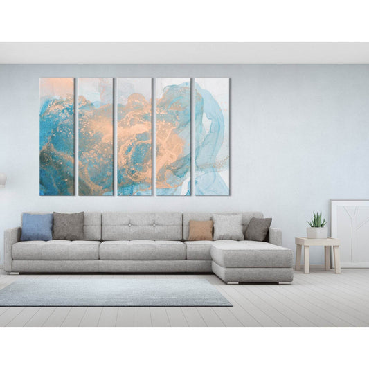 Ginger And Blue Abstract №04296 Ready to Hang Canvas Print - Zellart Canvas Prints ALL_Products