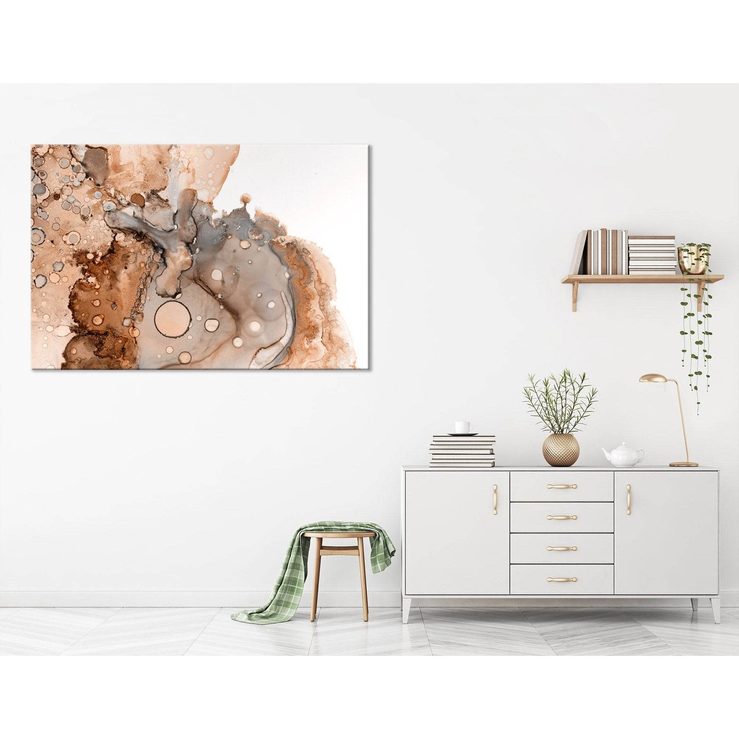 Ginger Octopus Abstract №04272 Ready to Hang Canvas Print - Zellart Canvas Prints ALL_Products