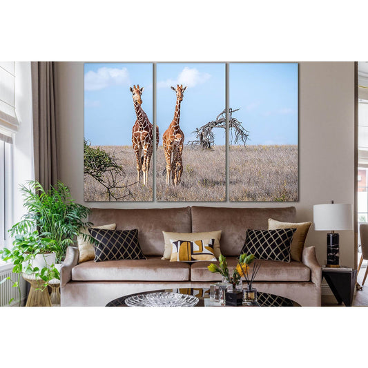 Giraffes With Cub №SL1012 Ready to Hang Canvas Print - Zellart Canvas Prints 0new, ALL_Products, Animals & Wildlife