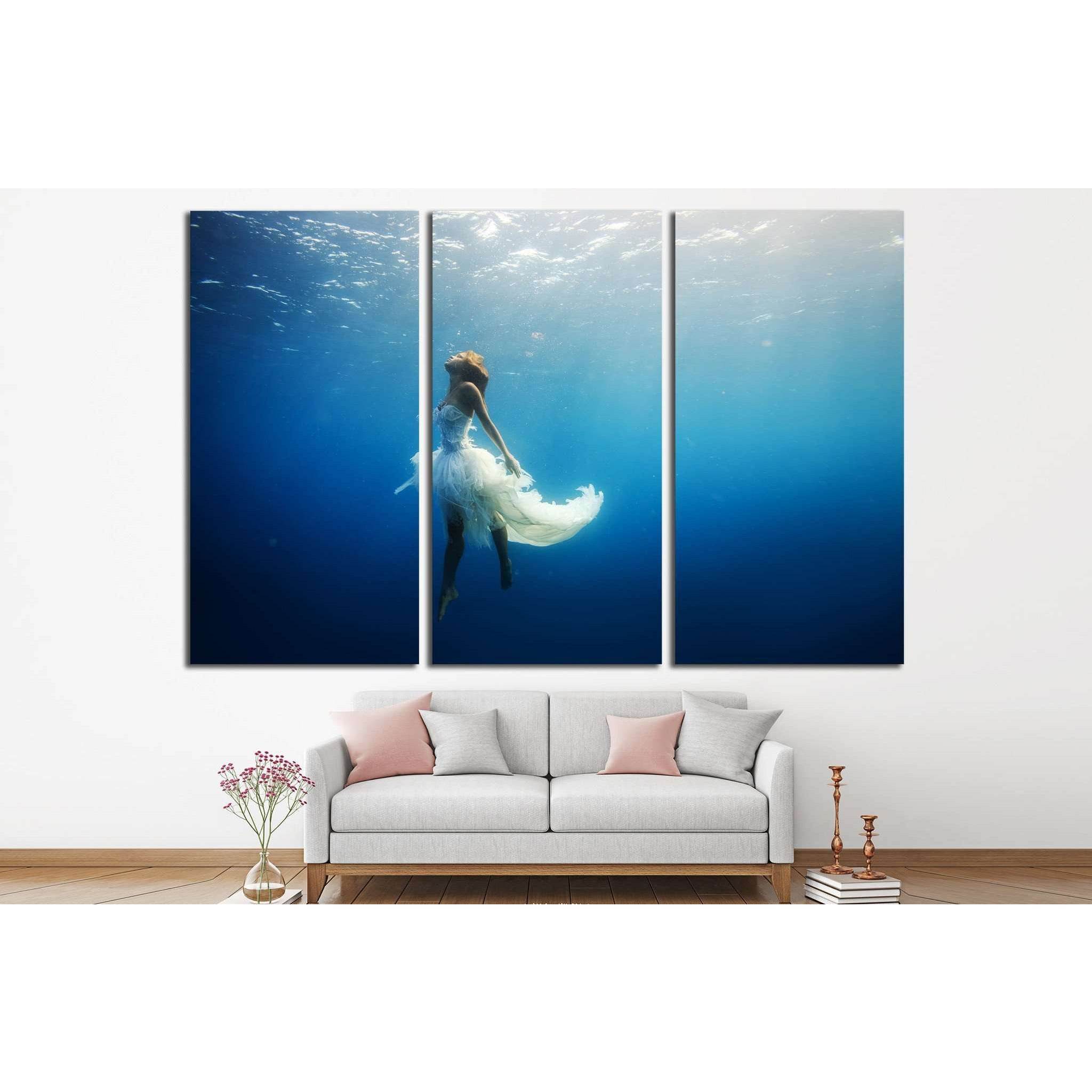 Girl Dancing Underwater №505 Ready to Hang Canvas Print