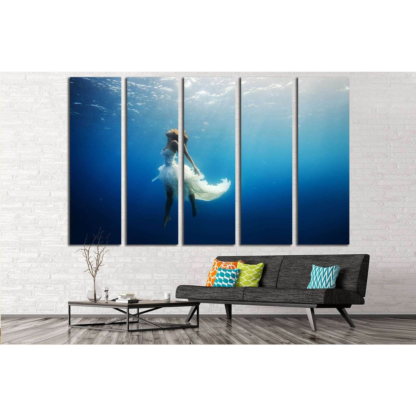 Girl Dancing Underwater №505 Ready to Hang Canvas PrintCanvas art arrives ready to hang, with hanging accessories included and no additional framing required. Every canvas print is hand-crafted, made on-demand at our workshop and expertly stretched around
