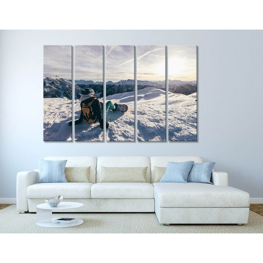Girl Enjoys The View On The Mountains №04446 Ready to Hang Canvas Print - Zellart Canvas Prints ALL_Products
