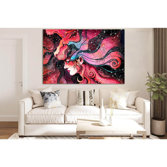 Girl In A Lion Mask №SL1217 Ready to Hang Canvas Print - Zellart Canvas Prints 0new, ALL_Products, Fantasy And Sci Fi Wall Art, Lion