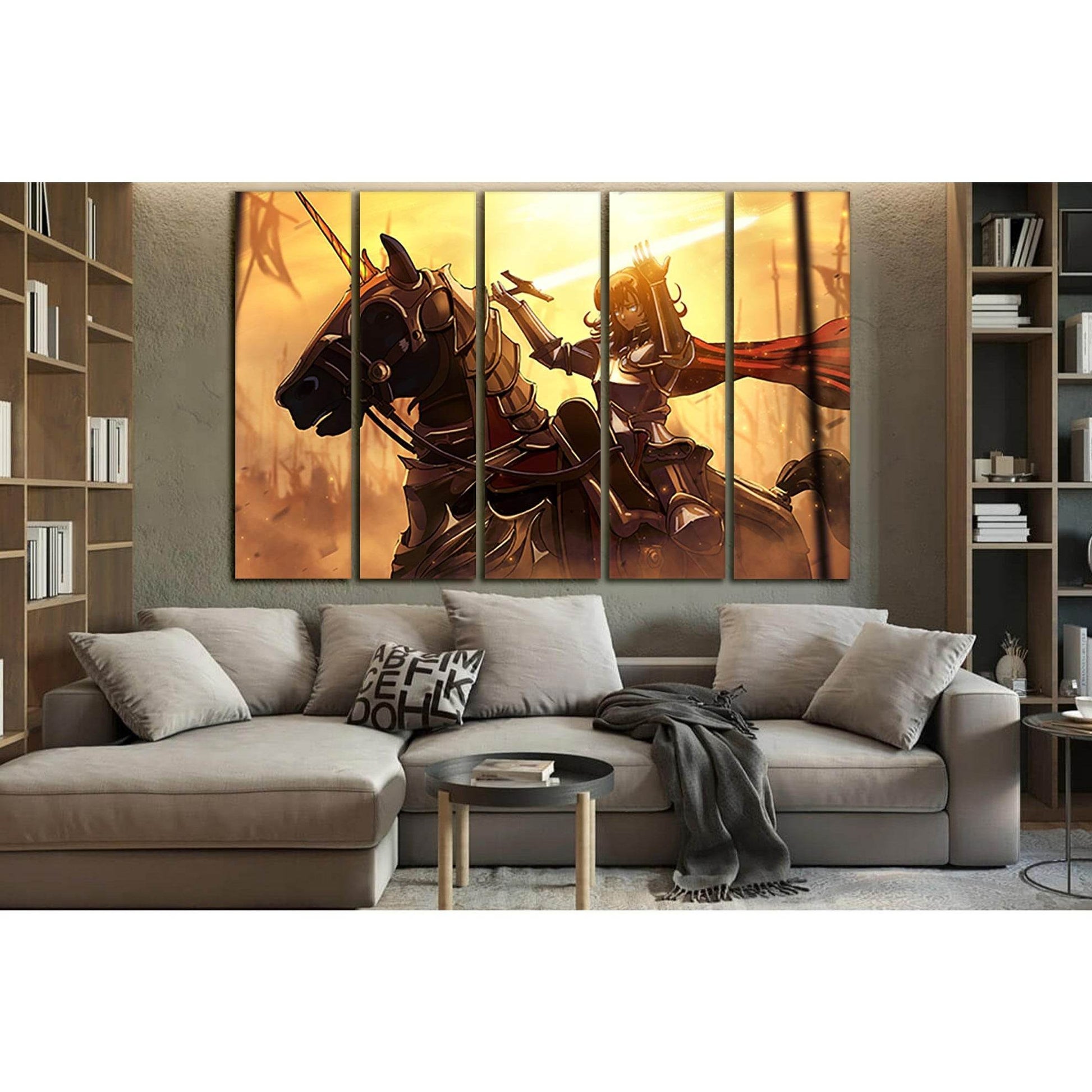 Girl Knight Riding A Horse №SL1226 Ready to Hang Canvas Print - Zellart Canvas Prints 0new, ALL_Products, Fantasy And Sci Fi Wall Art, Horses