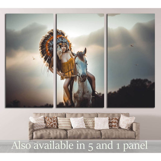 Girl on horse canvas print №5009 - Zellart Canvas Prints ALL_Products, Horses, s-5009
