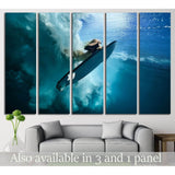 Girl Surfing №510 Ready to Hang Canvas Print